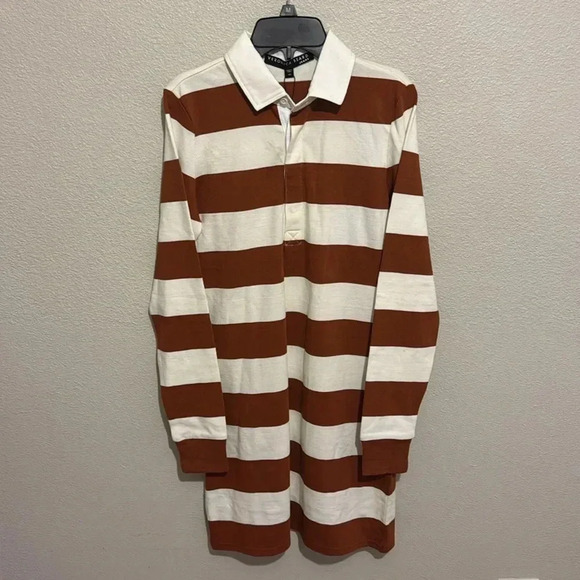 VERONICA BEARD Striped Dusty Rugby Long Sleeve Collared Mini Dress Fall - Picture 2 of 6
